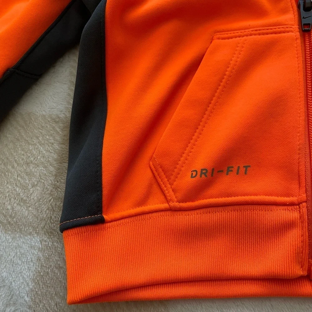 Nike Matching Set Bright Orange Hoodie with Grey Details 9-12 months - Picture 4 of 10